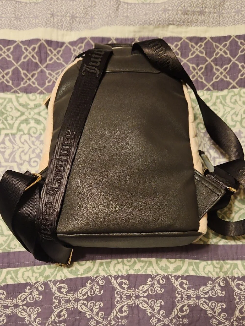 Juicy Couture Blush Quilted Mini Backpack with Heart Charm